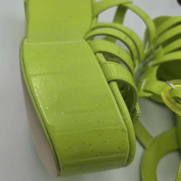 NWOT CIRCUS NY Sam Edelman Golda Platform Sandals—Wasabi (Sparkly Glitter Green) - Picture 16 of 16